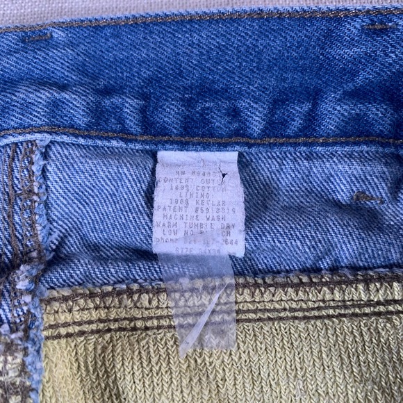 Fast Company Dragon Denim Jeans Men Light Wash USA Made Kevlar Lined Double Knee - Picture 7 of 9